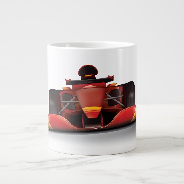 Caneca De Café Grande Carro de Corrida Vermelho (Frente)
