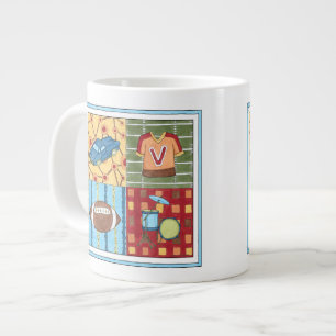 Caneca De Café Grande Carro, Jersey, futebol e kit de tambor
