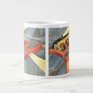 Caneca De Café Grande Carro Voador Ficção Científica Vintage