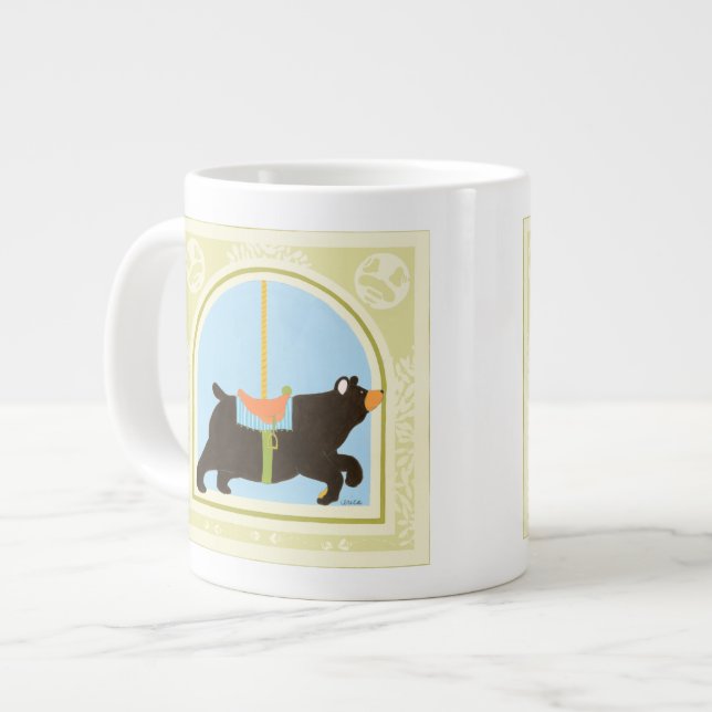 Caneca De Café Grande Carrossel Bear por June Erica Vess (Frente Esquerda)
