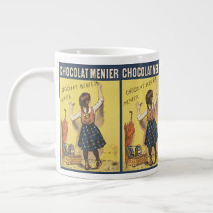 Caneca De Café Grande Cartaz de Arte da Menina Francesa Chocolat Menier
