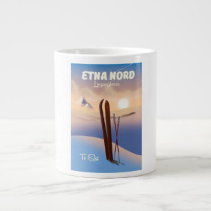 Caneca De Café Grande Cartaz de esqui Etna Nord Linguaglossa