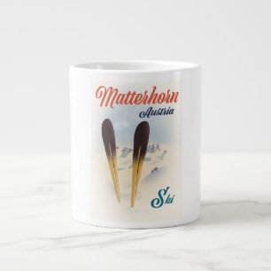 Caneca De Café Grande Cartaz de esqui na Áustria Matterhorn.