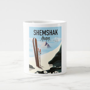 Caneca De Café Grande Cartaz de esqui Shemshak Irã.