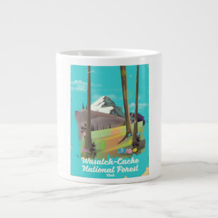 Caneca De Café Grande Cartaz de férias da Floresta Nacional Wasatch-Cach
