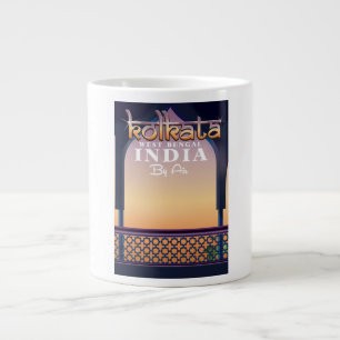 Caneca De Café Grande Cartaz de férias de Kolkata - Bengala Ocidental Ín