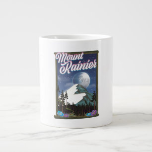 Caneca De Café Grande Cartaz de férias do Monte Rainier.