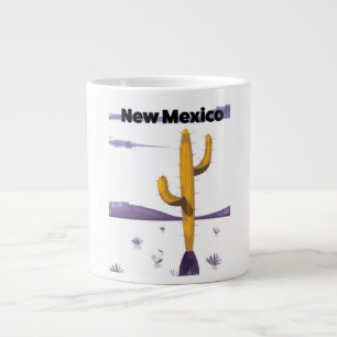 Caneca De Café Grande Cartaz de férias em estilo vintage do Cacto do Nov