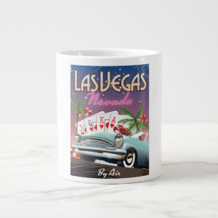 Caneca De Café Grande Cartaz de férias estilo vintage de Las Vegas