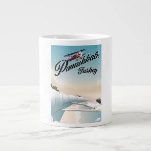 Caneca De Café Grande Cartaz de férias Pamukkale Turquia.