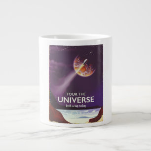Caneca De Café Grande Cartaz de ficção científica vintage Tour o Univers