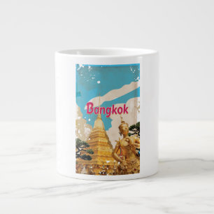Caneca De Café Grande Cartaz de Viagem Antigo de Banguecoque