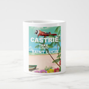 Caneca De Café Grande cartaz de viagem antigo de Castrie Saint Lucia