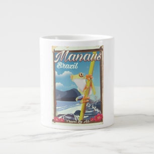 Caneca De Café Grande Cartaz de viagem antigo de Manaus Brasil
