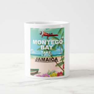 Caneca De Café Grande Cartaz de viagem antigo de Montego Bay Jamaica