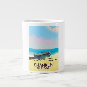 Caneca De Café Grande Cartaz de viagem antigo de Shanklin, Ilha de Wight