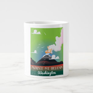 Caneca De Café Grande Cartaz de viagem antigo do Monte St. Helens.