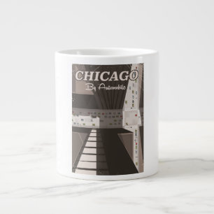 Caneca De Café Grande cartaz de viagem da cidade de Chicago
