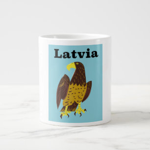 Caneca De Café Grande Cartaz de viagem da Letônia.