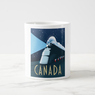 Caneca De Café Grande Cartaz de viagem da locomotiva do Canadá