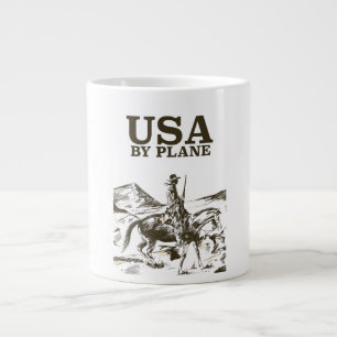 Caneca De Café Grande Cartaz de viagem de Cowboy dos EUA
