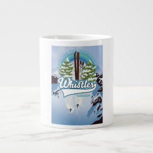 Caneca De Café Grande cartaz de viagem de esqui no whistler Canadá.