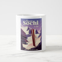 Cartaz de viagem de esqui Sochi Rússia