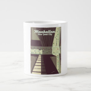 Caneca De Café Grande Cartaz de viagem de Manhattan Nova York.