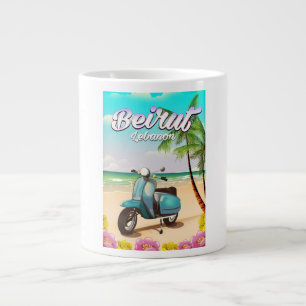 Caneca De Café Grande Cartaz de viagem de scooter em Beirute Líbano