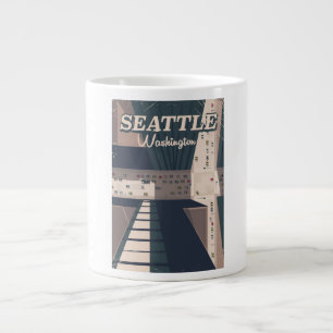 Caneca De Café Grande Cartaz de viagem de Seattle, estado de Washington