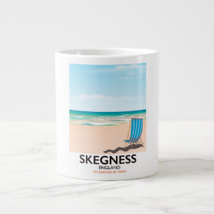 Caneca De Café Grande cartaz de viagem de trem vintage skegness.