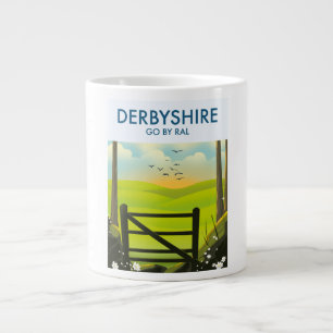 Caneca De Café Grande Cartaz de viagem Derbyshire Landscape Café de Duas