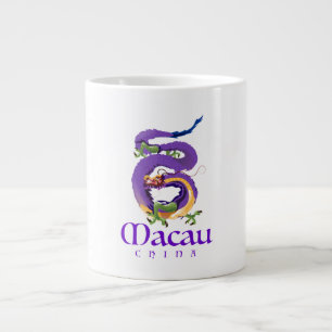 Caneca De Café Grande Cartaz de viagem do dragão de Macau China.