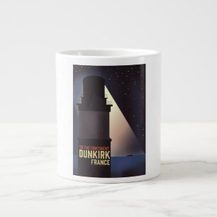 Caneca De Café Grande Cartaz de viagem do Farol de Dunquerque.