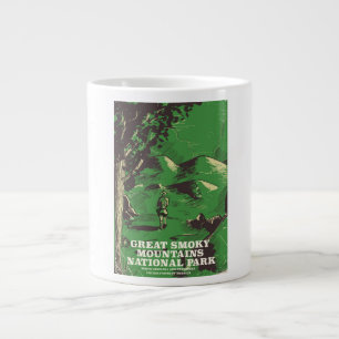 Caneca De Café Grande Cartaz de viagem do Parque Nacional Great Smoky Mo