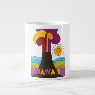 Caneca De Café Grande Cartaz de viagem estilo vintage havaiano dos anos