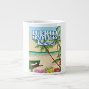 Caneca De Café Grande Cartaz de viagem para a praia de Puerto Armuelles