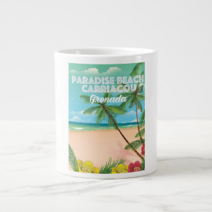 Caneca De Café Grande Cartaz de viagem para Grenada praia paradisíaca ca