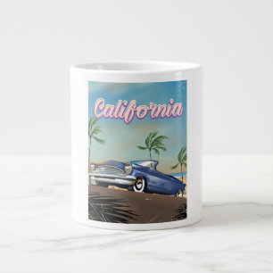 Caneca De Café Grande Cartaz de viagem retrô de automóvel vintage da Cal