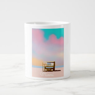 Caneca De Café Grande cartaz de viagem salva-vidas de Miami