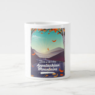 Caneca De Café Grande Cartaz de viagem vintage das Montanhas Apalaches
