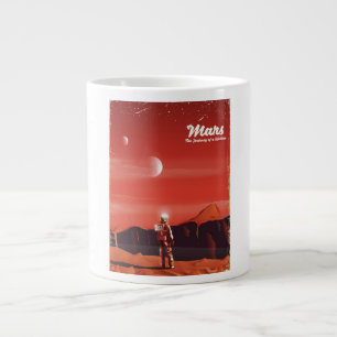Caneca De Café Grande Cartaz de viagem vintage de ficção científica de M