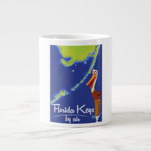 Caneca De Café Grande Cartaz de viagem vintage do pelicano das Florida K