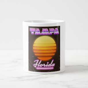 Caneca De Café Grande Cartaz de viagem vintage Tampa Flórida anos 80