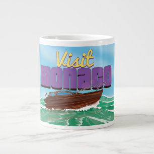 Caneca De Café Grande Cartaz de Viagem Visite Mônaco