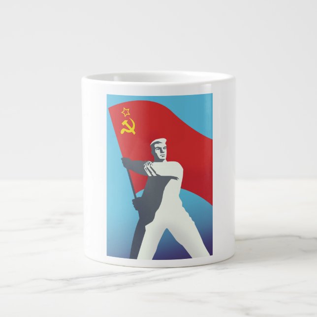 Caneca De Café Grande Cartaz de Viagens Soviético (Frente)