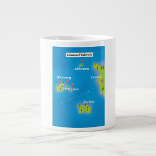 Caneca De Café Grande Cartaz do mapa das Ilhas do Canal.