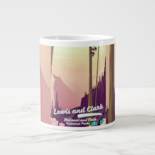 Caneca De Café Grande Cartaz do parque nacional e estadual Lewis e Clark