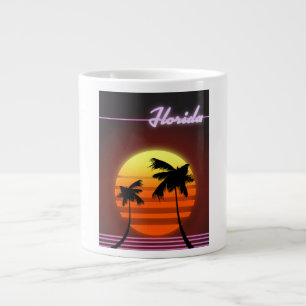 Caneca De Café Grande Cartaz do pôr do sol da Flórida 1984