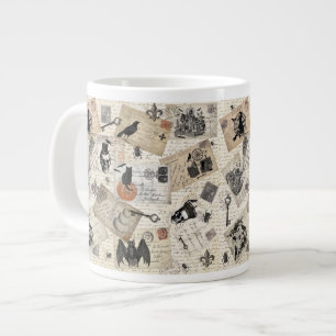 Caneca De Café Grande Cartões postais do Dia das Bruxas Modernos